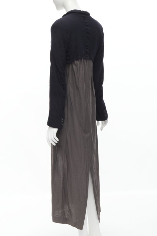 Comme Des Garcons Black Shrunken Duster Coat - Detail 1