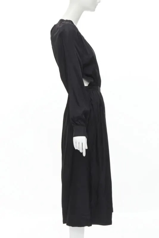 Comme Des Garcons Rayon Wide Jumpsuit Black Polyester Never worn - Model View