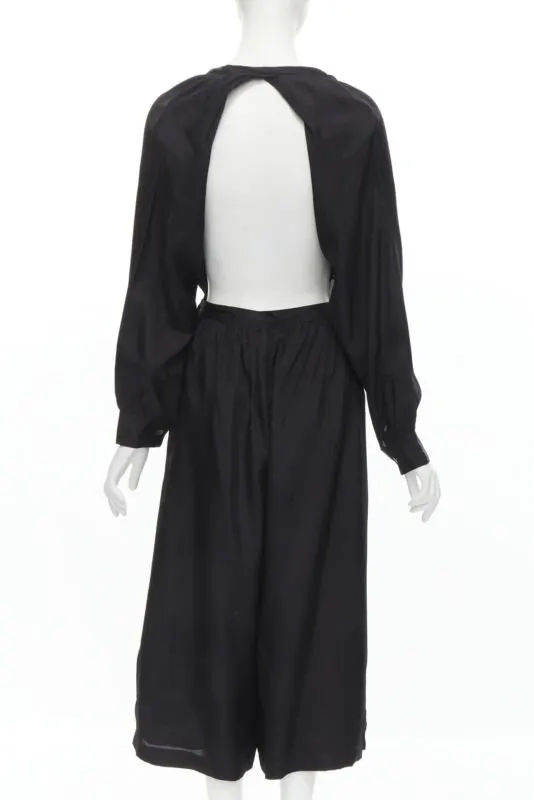 Comme Des Garcons Rayon Wide Jumpsuit Black Polyester Never worn - Box View