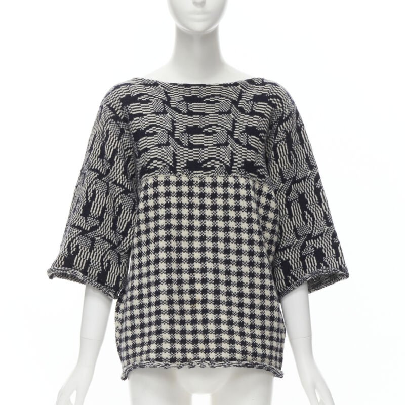 Comme Des Garcons Intarsia Checker Sweater