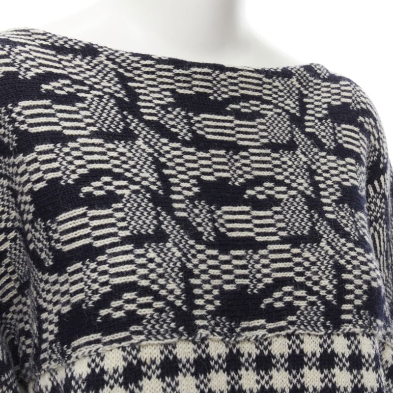 Comme Des Garcons Intarsia Checker Sweater - Back view