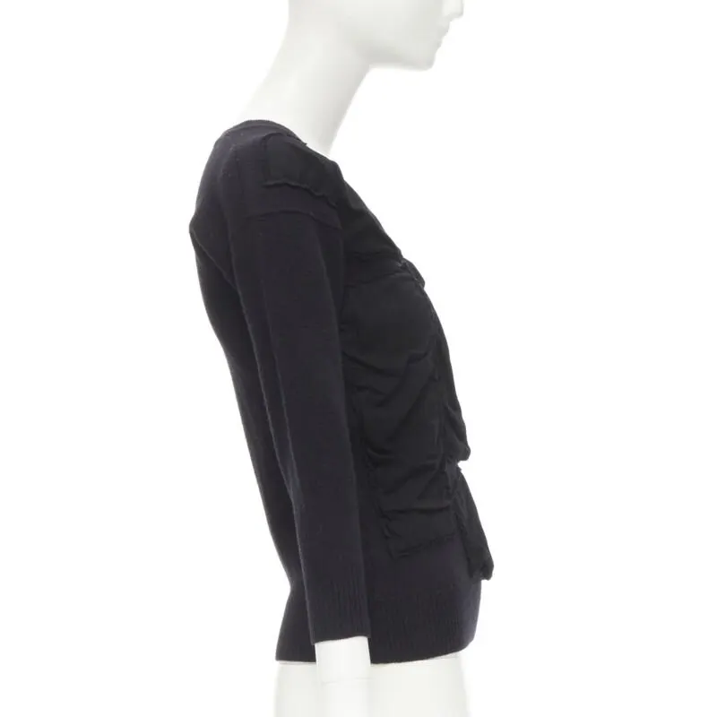Comme des Garçons Bubble Patchwork Sweater Black Wool Never worn - Model View