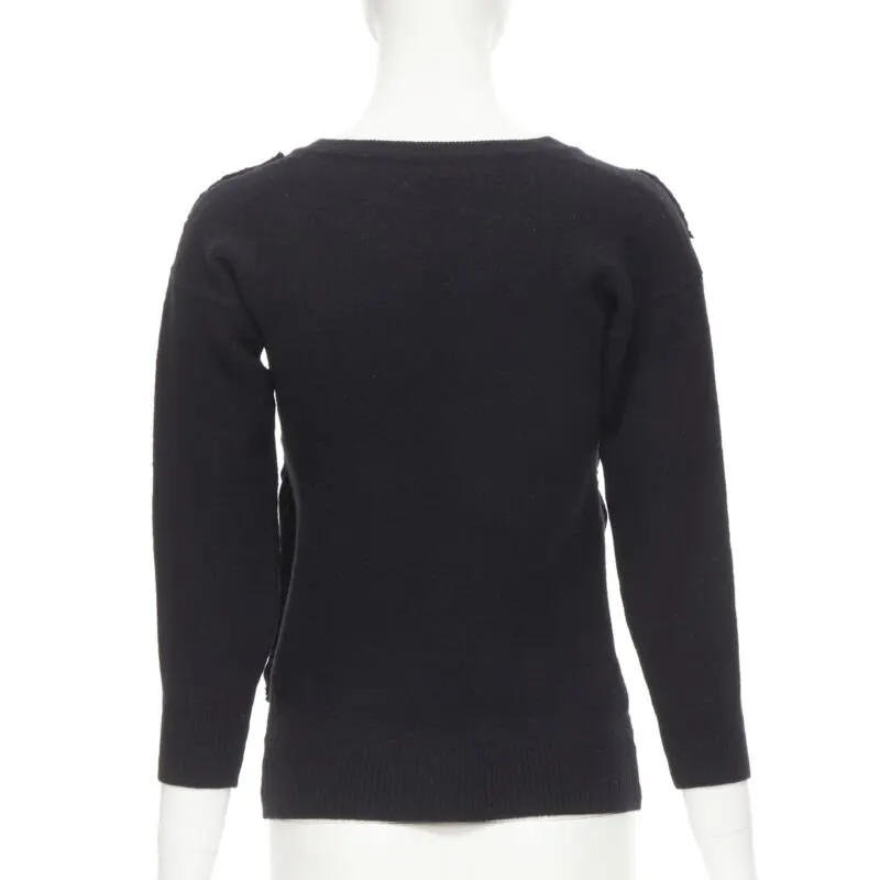 Comme des Garçons Bubble Patchwork Sweater Black Wool Never worn - Box View