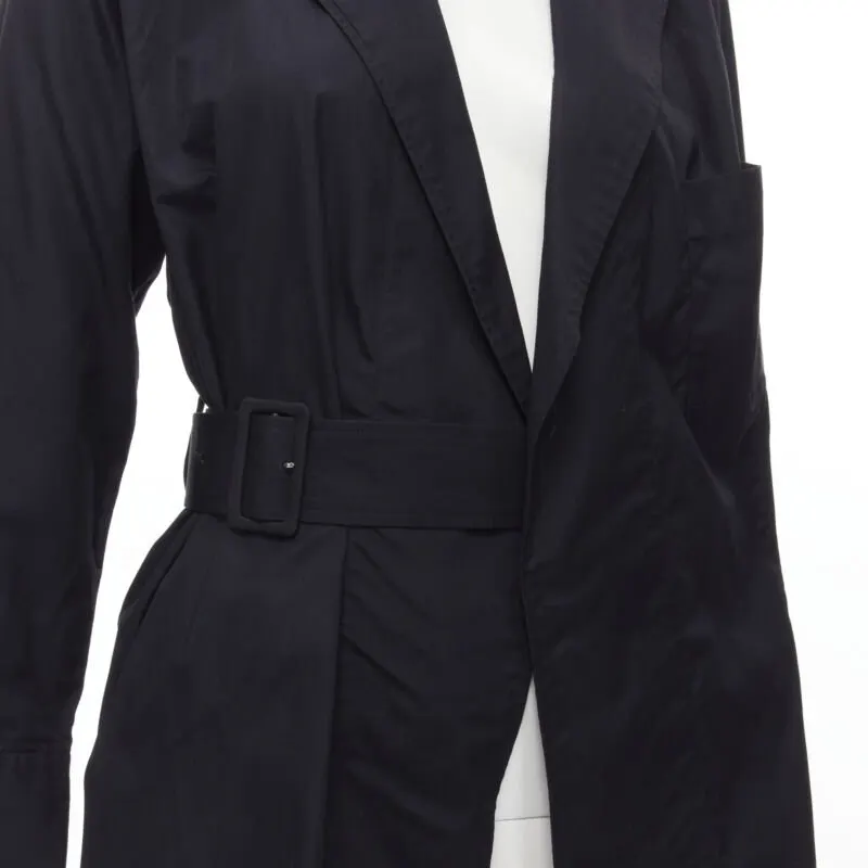 Comme des Garçons Belted Blazer Jacket Black Cotton Never worn - Back View