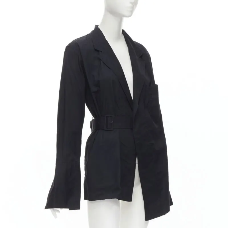 Comme des Garçons Belted Blazer Jacket Black Cotton Never worn - Inside View