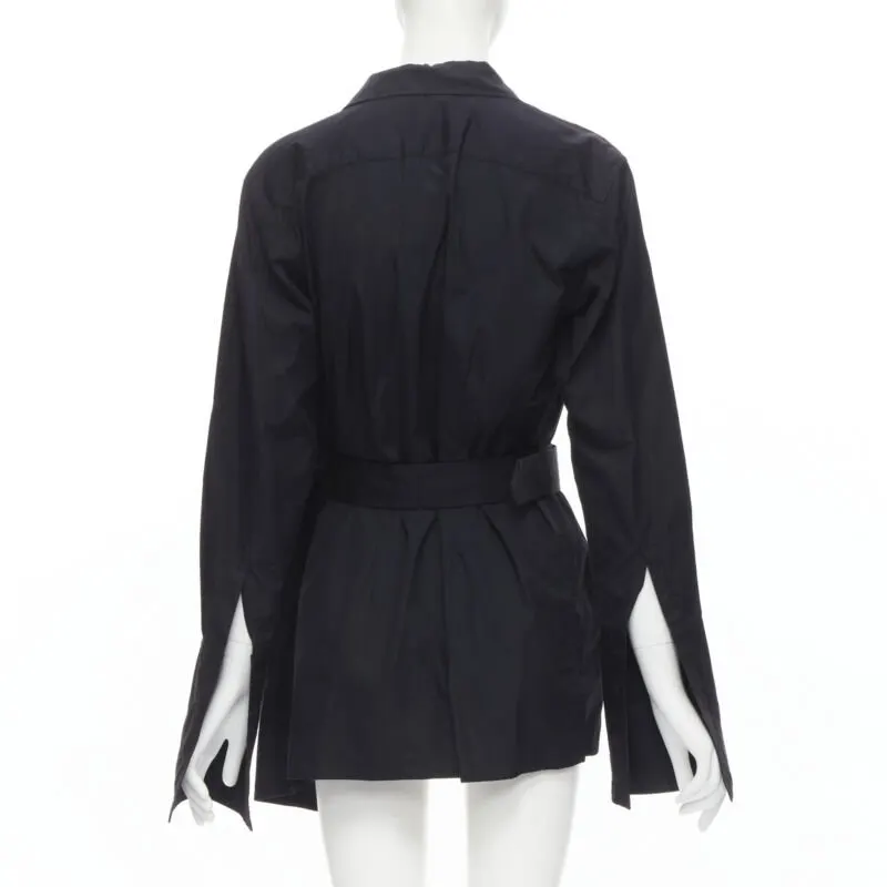 Comme des Garçons Belted Blazer Jacket Black Cotton Never worn - Box View