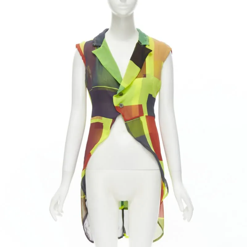 Comme Des Garcons Colorblock Layer Vest Green Polyester Never worn - Front View