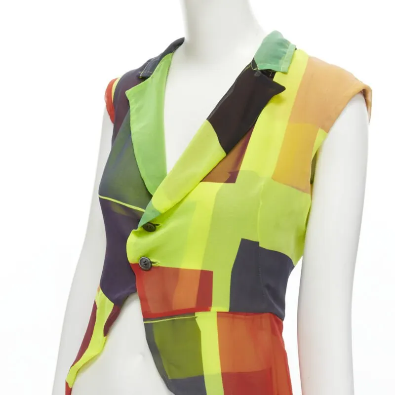 Comme Des Garcons Colorblock Layer Vest Green Polyester Never worn - Back View