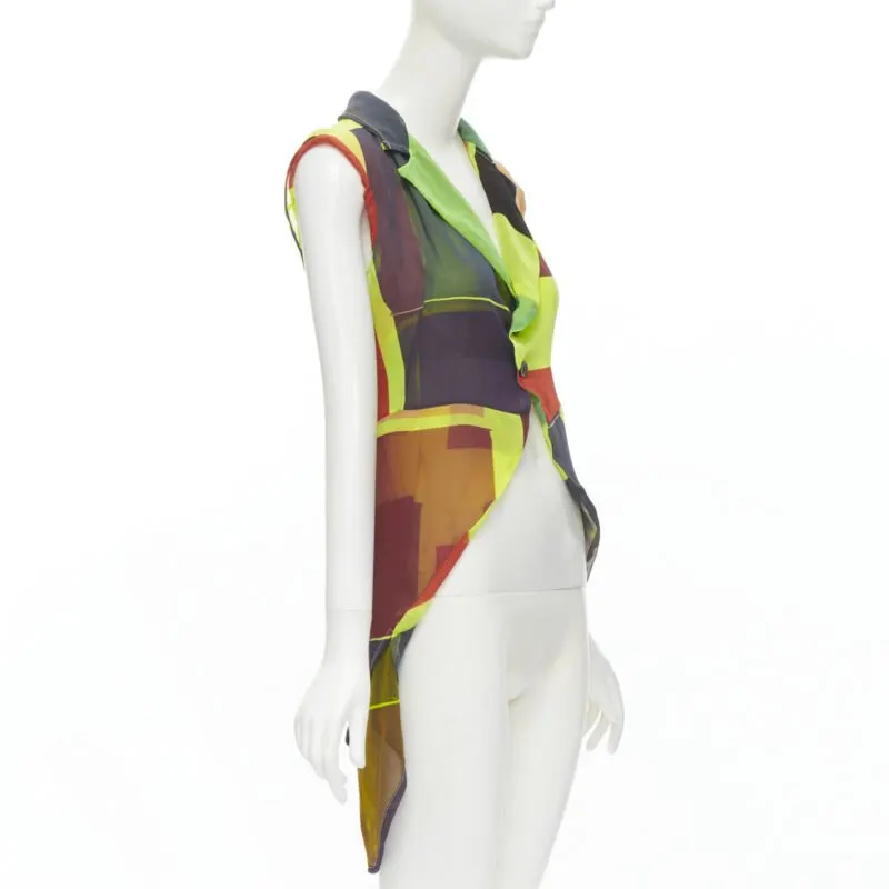 Comme Des Garcons Colorblock Layer Vest Green Polyester Never worn - Inside View