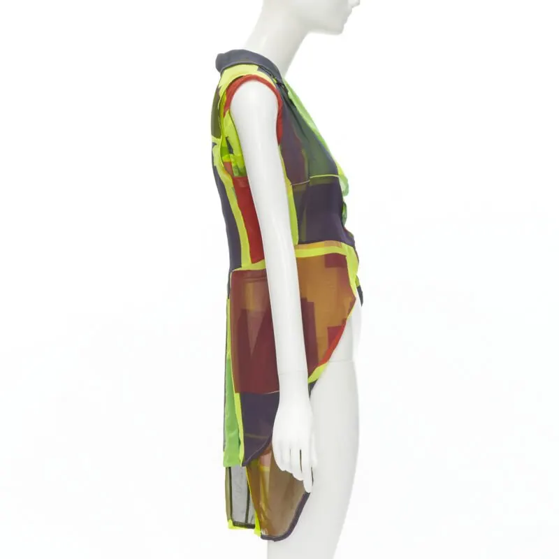 Comme Des Garcons Colorblock Layer Vest Green Polyester Never worn - Model View
