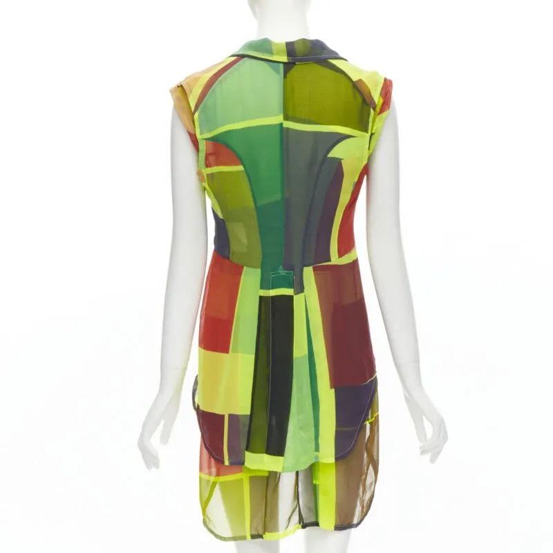 Comme Des Garcons Colorblock Layer Vest Green Polyester Never worn - Box View