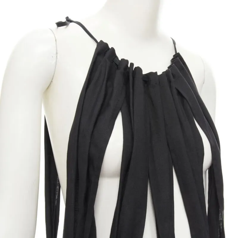 Yohji Yamamoto Linen Suspender Jumpsuit Black Cotton Never worn - Back View