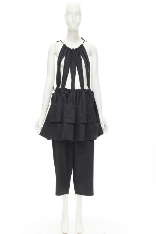 Yohji Yamamoto Linen Suspender Jumpsuit - Image 12