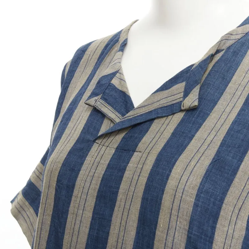 Comme des Garçons Striped Linen Shirt Brown Linen Never worn - Back View