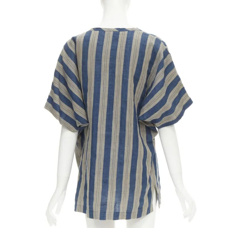 Comme des Garçons Striped Linen Shirt Brown Linen Never worn - Box View