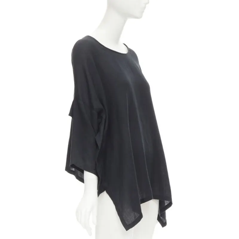 Comme des Garçons Square Back Top Black Linen Very good - Front View