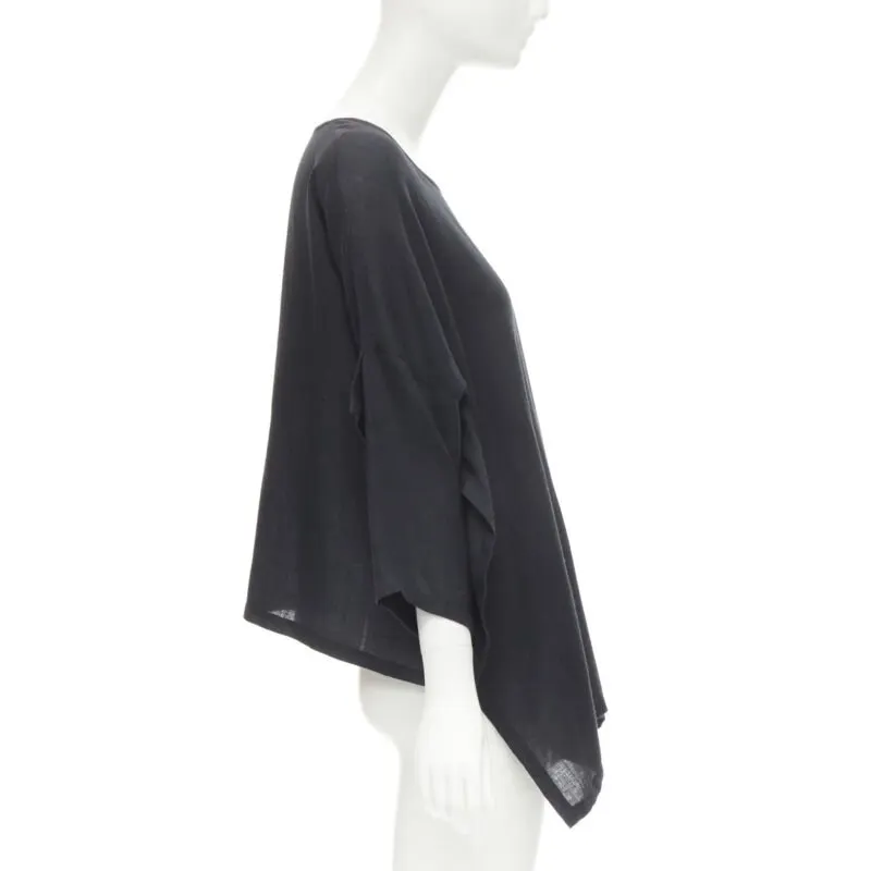 Comme des Garçons Square Back Top Black Linen Very good - Model View