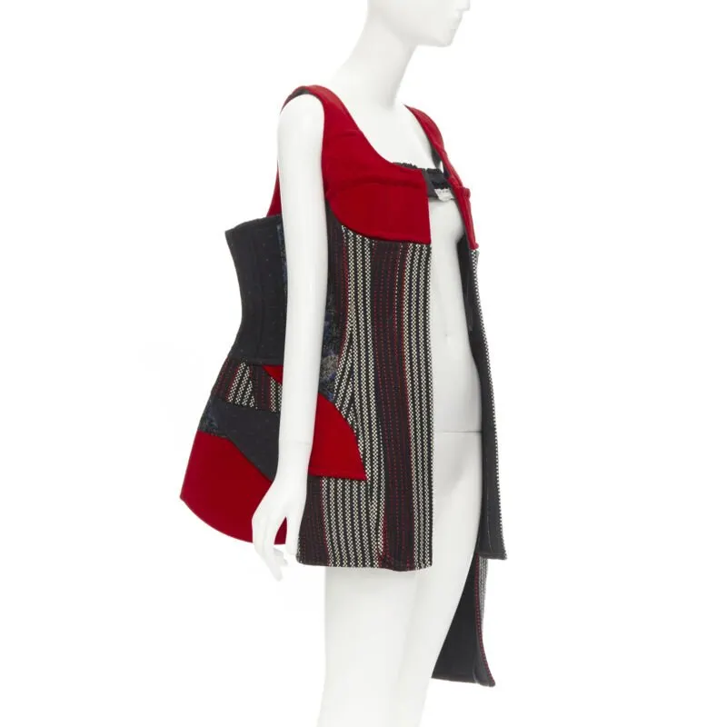 Comme des Garçons Deconstructed Corset Red Velvet Never worn - Front View