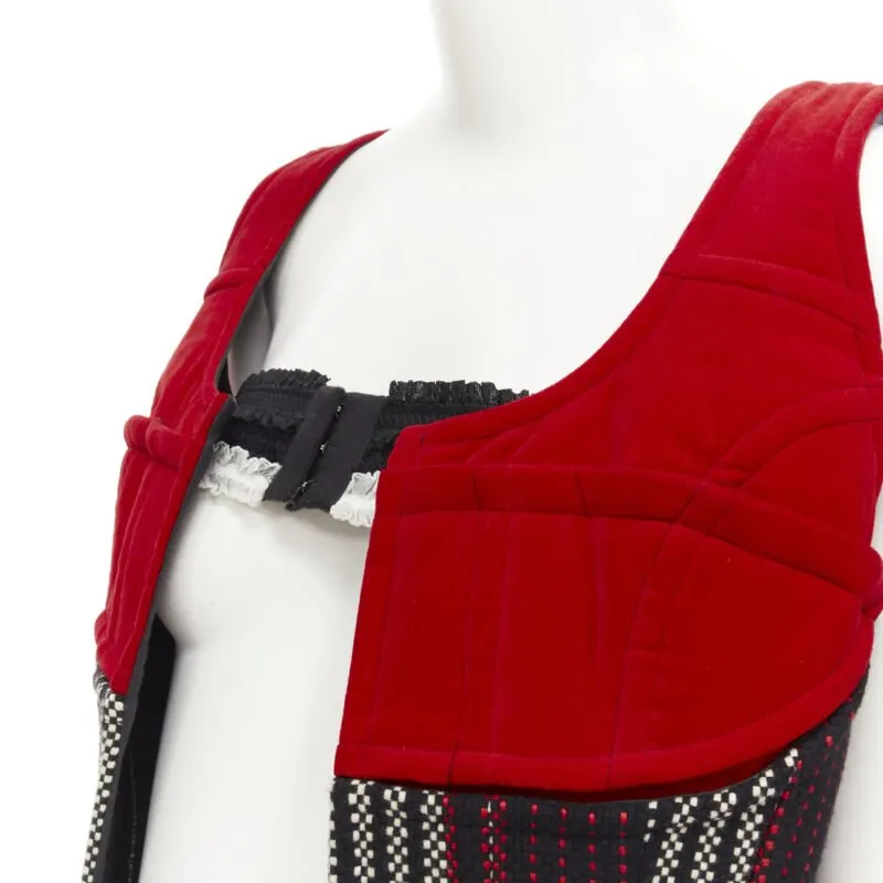 Comme des Garçons Deconstructed Corset Red Velvet Never worn - Back View