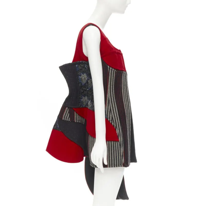 Comme des Garçons Deconstructed Corset Red Velvet Never worn - Model View