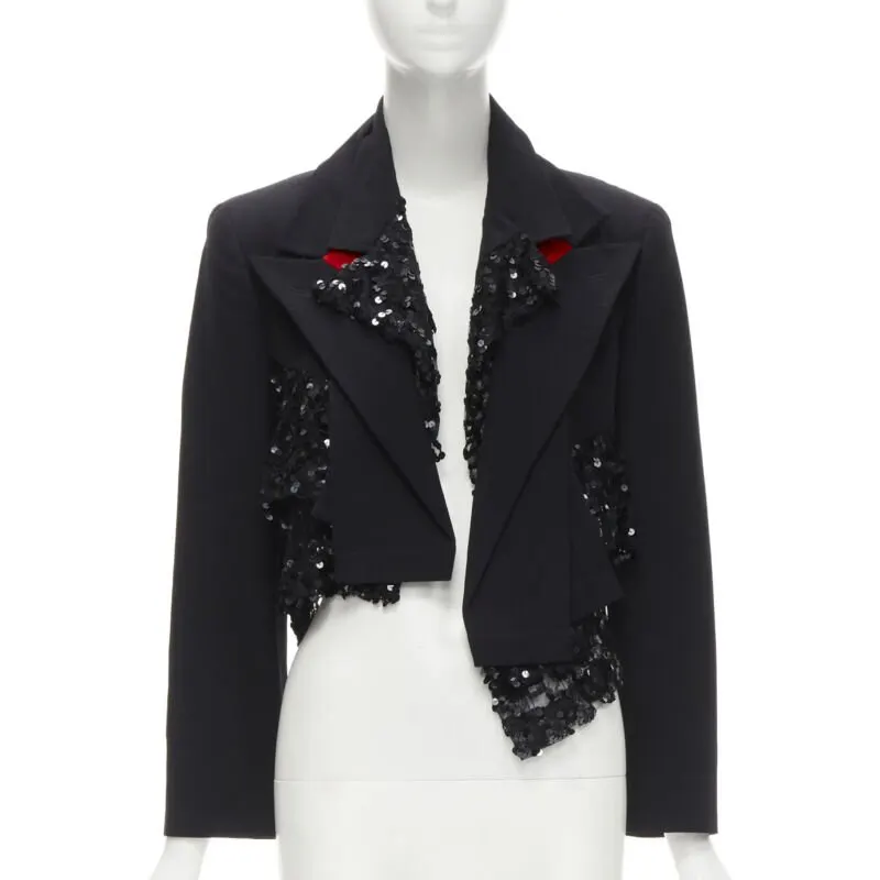 Comme Des Garcons Sequins Mesh Jacket Black Polyester Never worn - Front View
