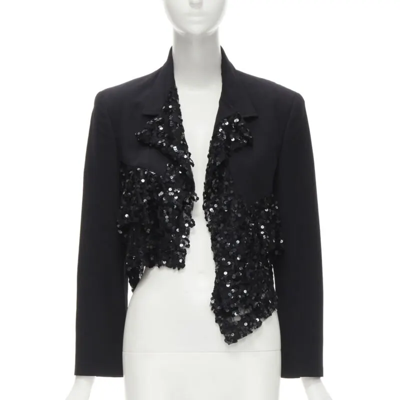 Comme Des Garcons Sequins Mesh Jacket Black Polyester Never worn - Model View