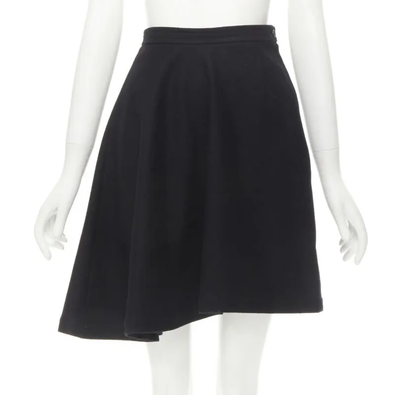 Comme des Garçons Felt A-line Skirt Black Wool Never worn - Front View