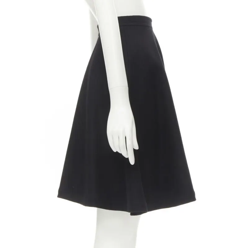 Comme des Garçons Felt A-line Skirt Black Wool Never worn - Model View
