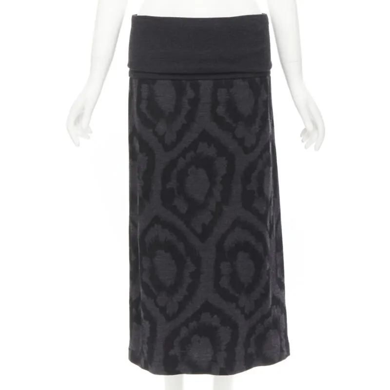 Comme des Garçons Floral Waist Skirt Grey Polyester Never worn - Front View