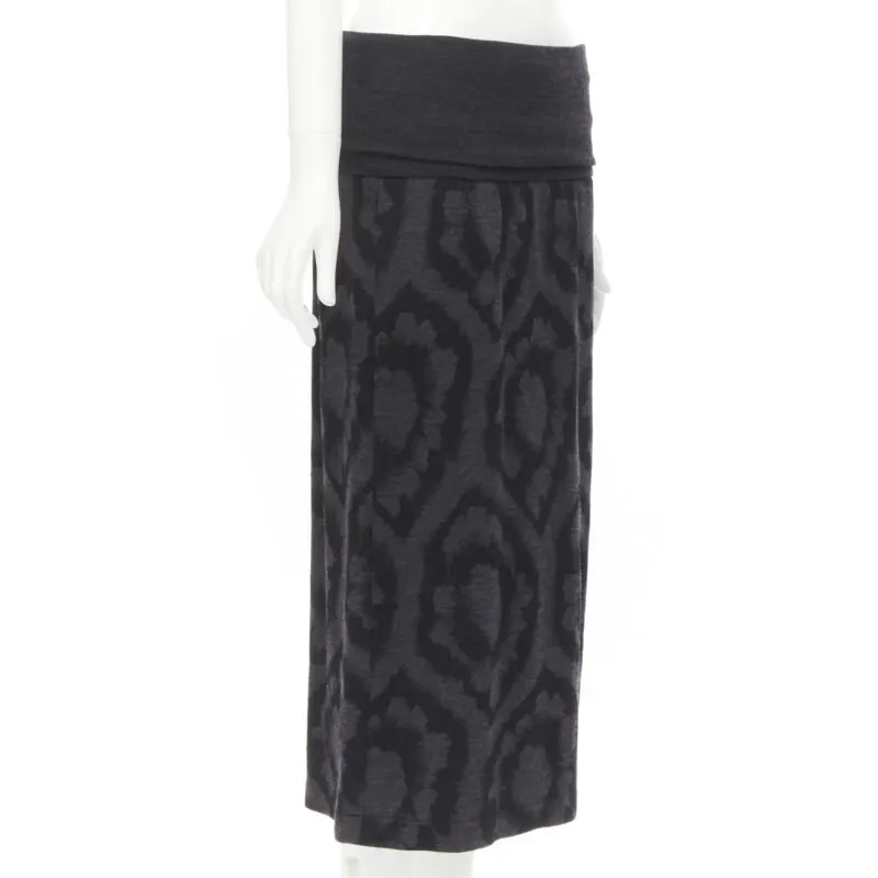 Comme des Garçons Floral Waist Skirt Grey Polyester Never worn - Inside View