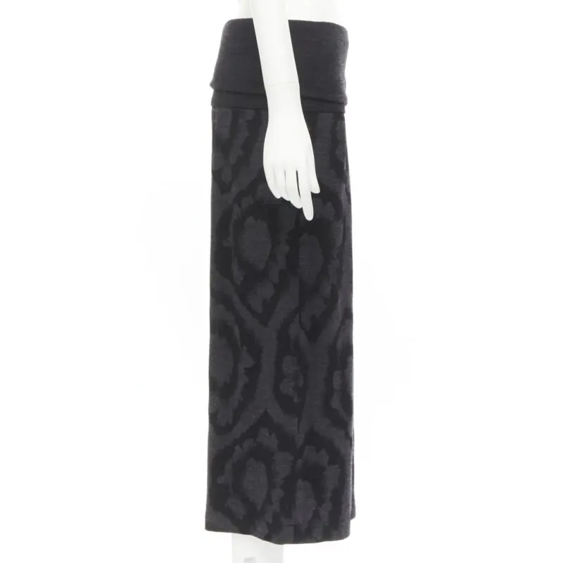 Comme des Garçons Floral Waist Skirt Grey Polyester Never worn - Model View