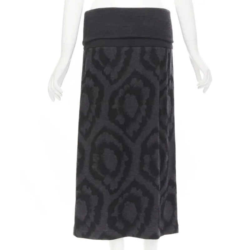 Comme des Garçons Floral Waist Skirt Grey Polyester Never worn - Box View