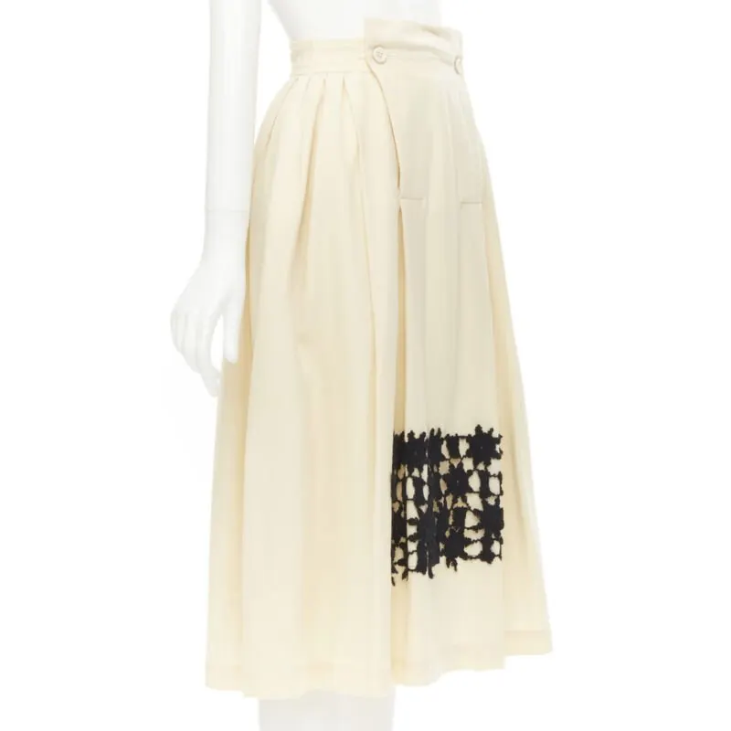 Comme des Garçons Lattice Lace Skirt Beige Wool Very good - Inside View
