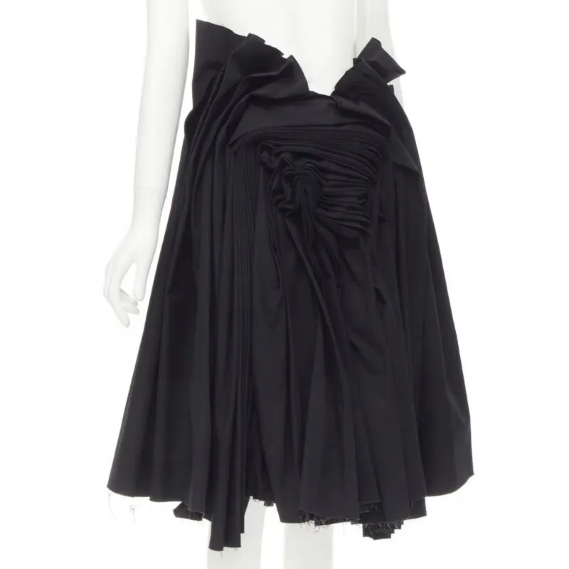 Junya Watanabe Draped Pleat Skirt Black Polyester Never worn - Inside View