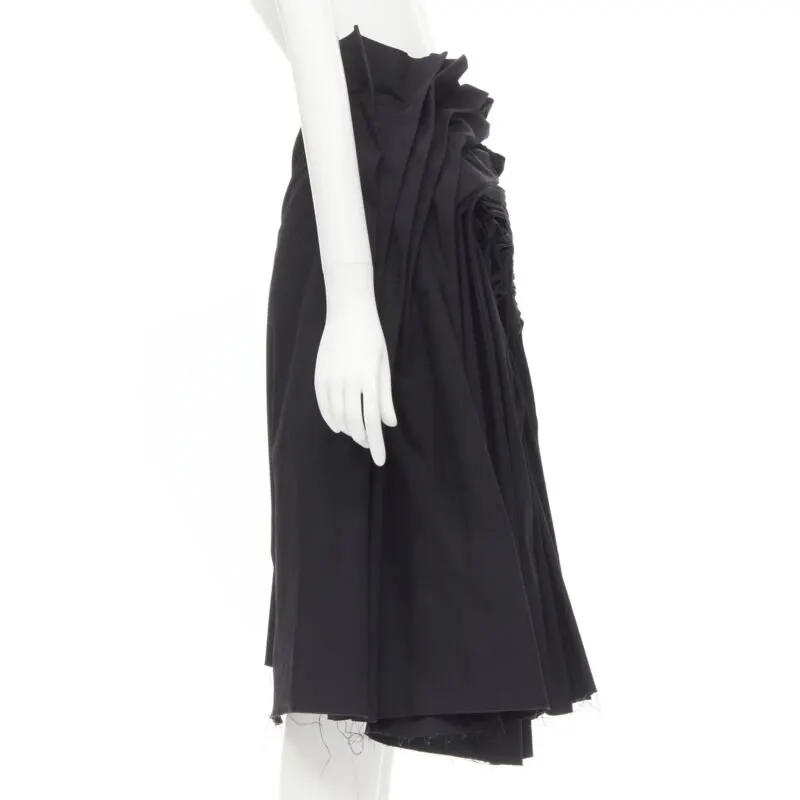 Junya Watanabe Draped Pleat Skirt Black Polyester Never worn - Model View