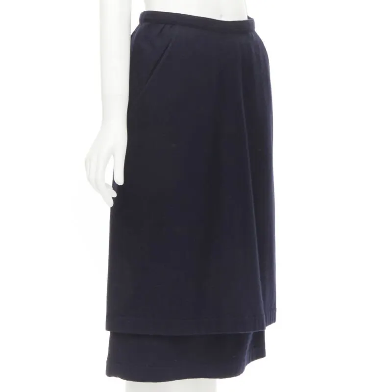 Comme des Garçons Angular Pocket Skirt Navy Polyester Never worn - Inside View