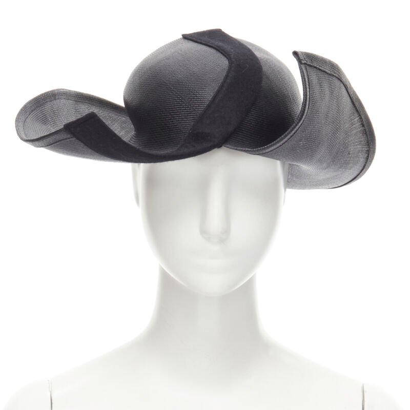 Yohji Yamamoto Black Raffia Fedora