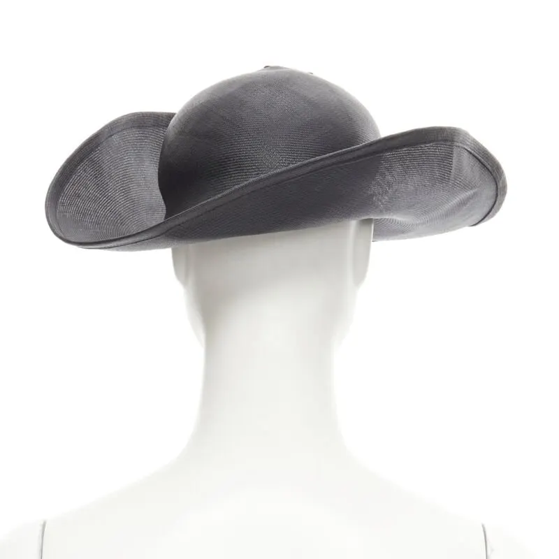 Yohji Yamamoto Black Raffia Fedora Black Never worn - Model View