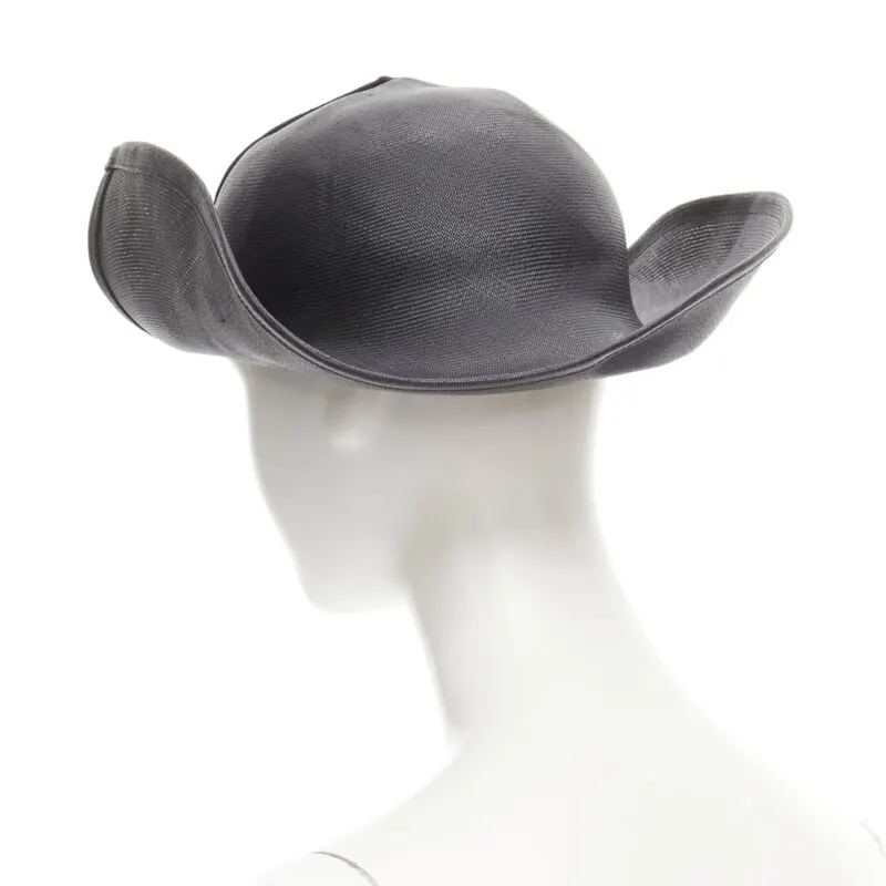 Yohji Yamamoto Black Raffia Fedora Black Never worn - Box View
