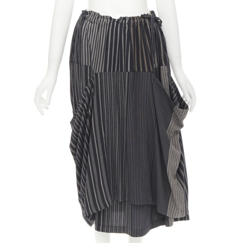 Comme Des Garcons Striped Draped Skirt