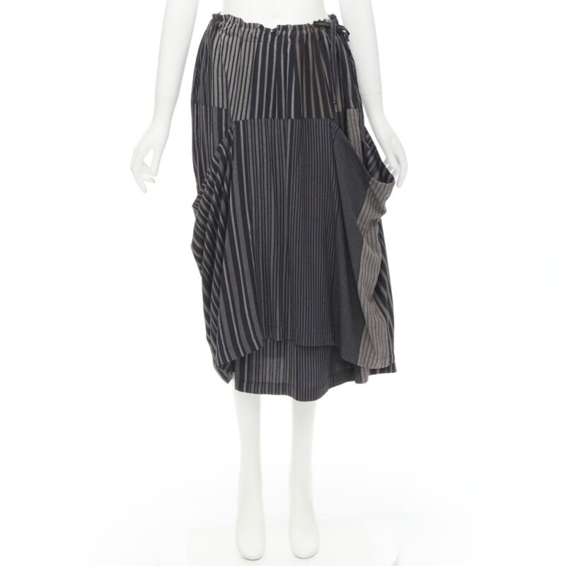 Comme Des Garcons Striped Draped Skirt - Image 11