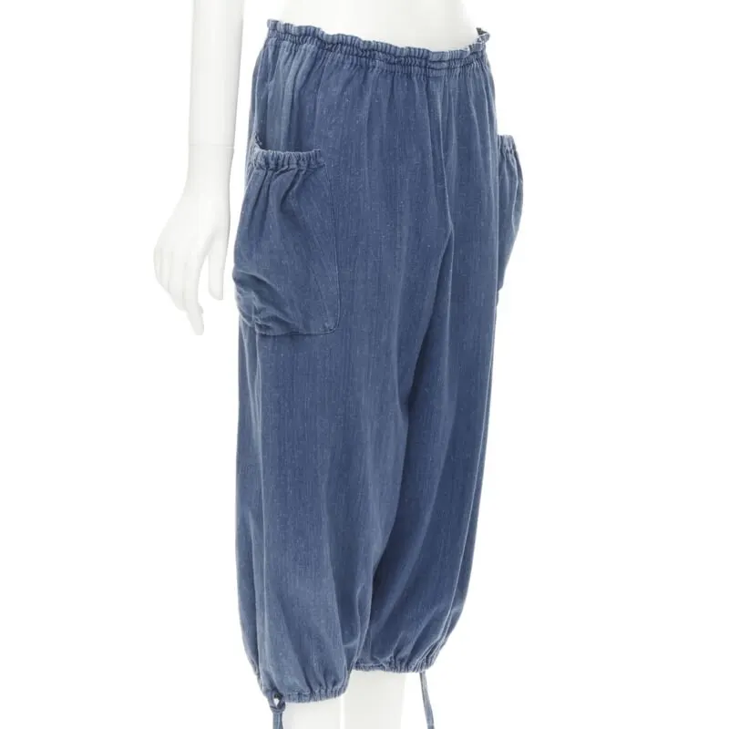 Comme des Garçons Patchwork Riding Pants Blue Cotton Never worn - Inside View