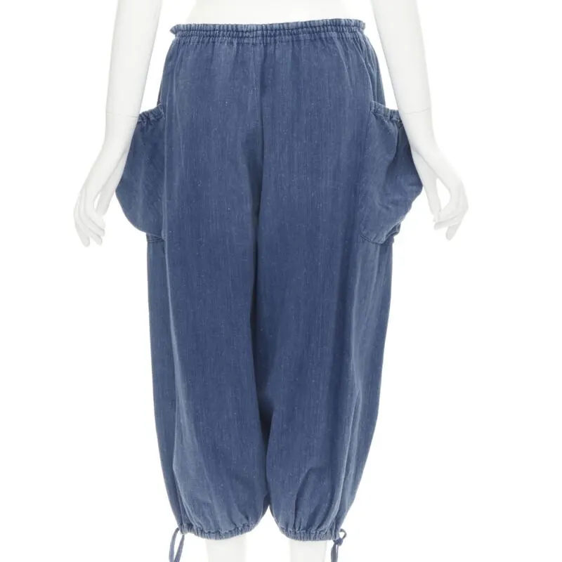 Comme des Garçons Patchwork Riding Pants Blue Cotton Never worn - Box View