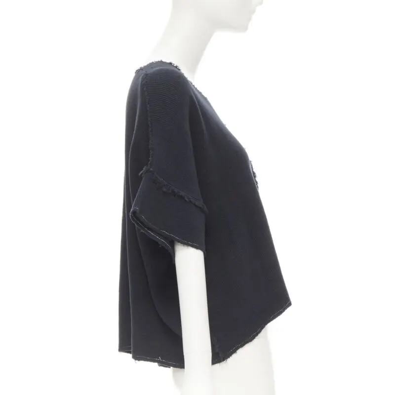 Comme des Garçons Patchwork Sweater Top Navy Cotton Never worn - Model View