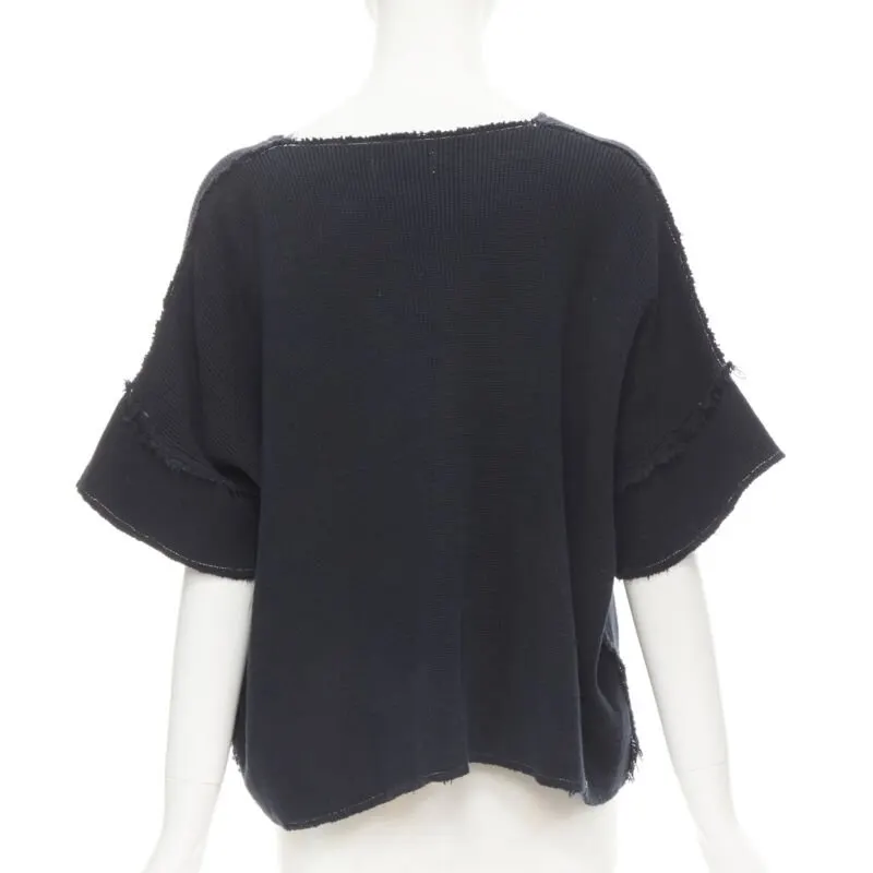 Comme des Garçons Patchwork Sweater Top Navy Cotton Never worn - Box View