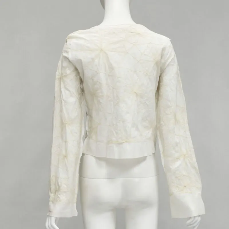 Comme des Garçons Floral Embroidery Top Beige Cotton Very good - Box View