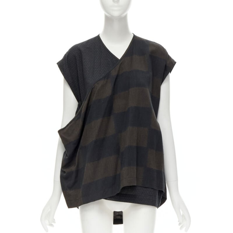 Comme Des Garcons Checked Wrap Vest
