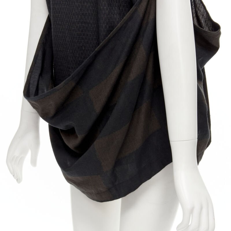 Comme Des Garcons Checked Wrap Vest - Back view