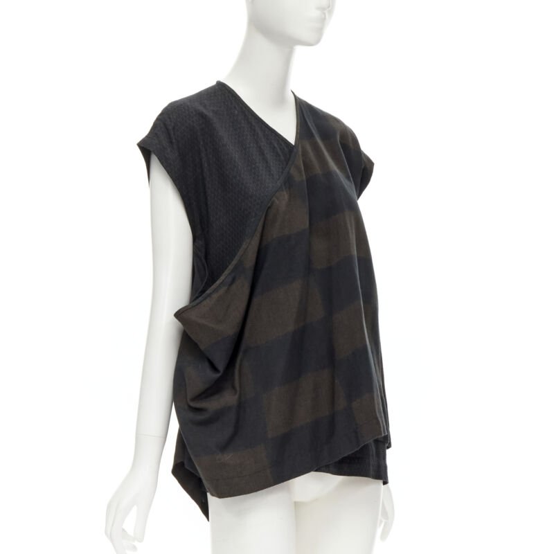 Comme Des Garcons Checked Wrap Vest - Image 6