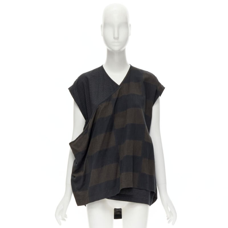Comme Des Garcons Checked Wrap Vest - Image 12